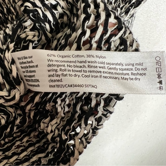 Eileen Fisher Black White Organic Granny Core Pullover Sweater Top Size S - Picture 5 of 7